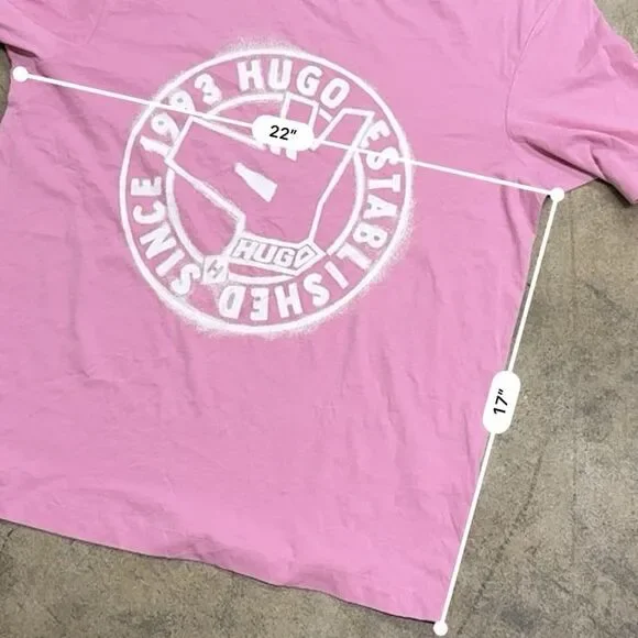 HUGO BOSS pink graphic logo tee